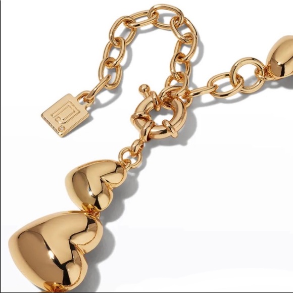 DANNIJO Gold Abbey 10k Goldplated Heart Collar NWT - Picture 4 of 8